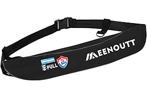 Meenoutt Automatic Inflatable Belt Pack Water Sports Jacket Waist Belt PFD for SUP Paddleboarding Fishing Boating Kayaking（fit 80-330 lbs） (Black)