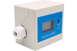 SAVANT ELECTRONICS INC Savant 3/8" Countdown Digital Water Timer with LCD Display, Measure Gallon/Liter Flow Rate, Food-Grade Flow Meter for Home rv RO Filter System, with A Pair of 3/8" Quick Fitting