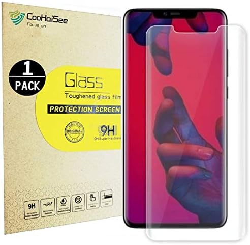 CooHaiSee Huawei Mate 20 Pro Screen Protector, Tempered Glass Screen Protector [0.3mm, 3D] [9H Hardness] [Crystal Clear] [Bubble Free] for Huawei Mate 20 Pro.