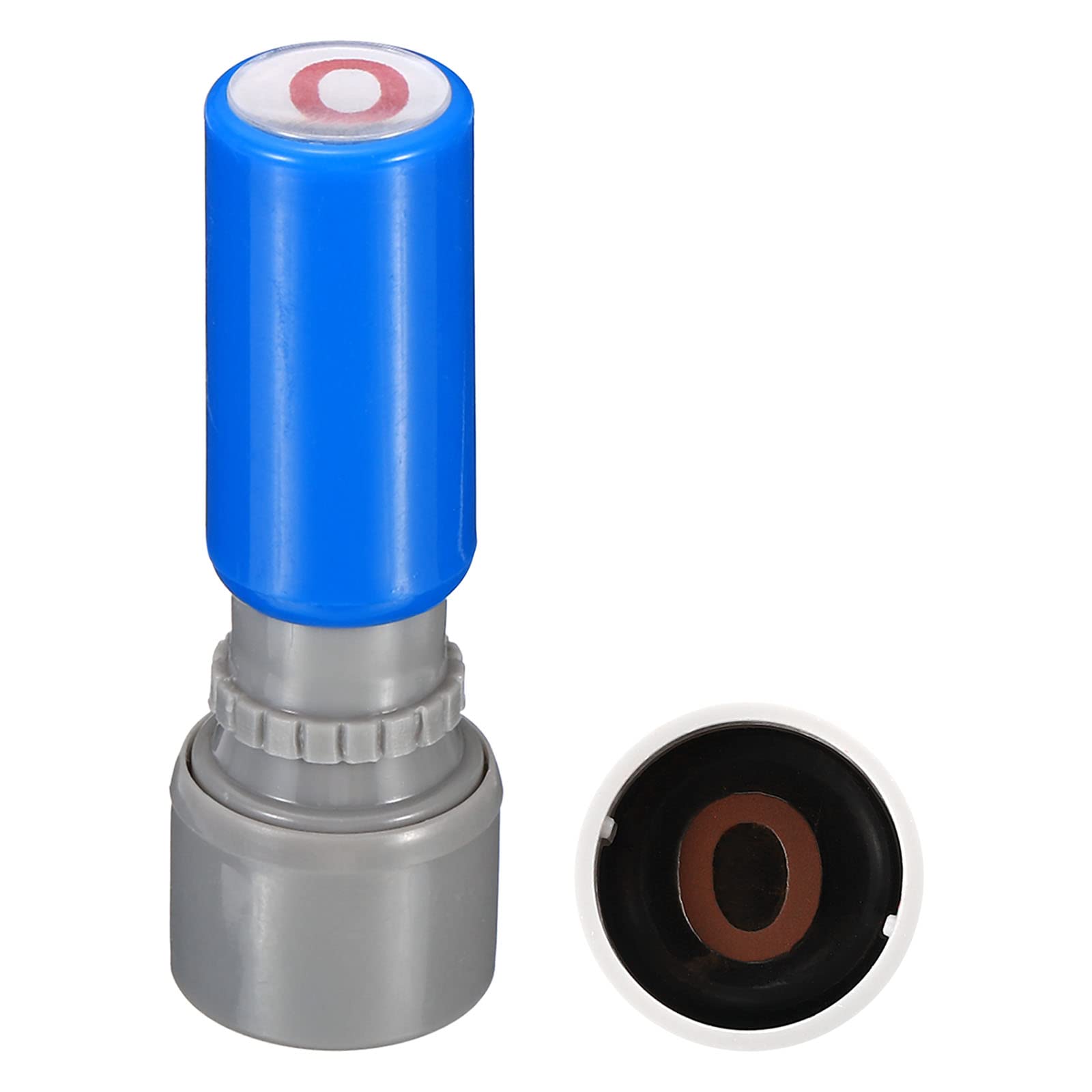 PATIKIL Letter Stamps Self Inking, Character O 7mm Alphabet Teacher Stamp Initial Stamp Mini Ink Stamp for Class Notebook Scrapbooking DIY Craft, Blue Shell