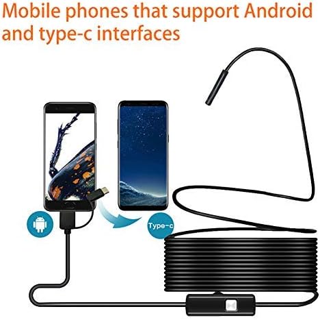 EFUTONPRO Endoscope 3 in 1 Semi-rigid Wire IP67 Waterproof 5.5mm USB Borescope with 6 LED for Windows & MacBook PC Android Inspection Camera (1.5 meters)