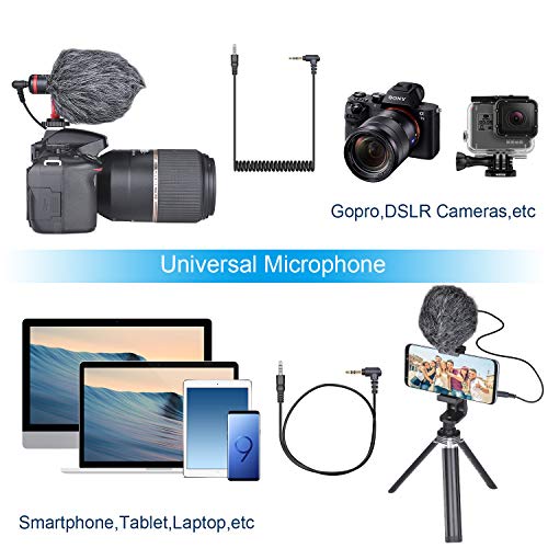 Professional Hi-sensity Hi-fidelity Mini Shotgun Video Condenser Microphone External Mic Compatible for DSLR Camera Camcorder Smartphone iPhone for Interview Podcast Live Streaming Vlog Youtube Studio - Thumbnail 6
