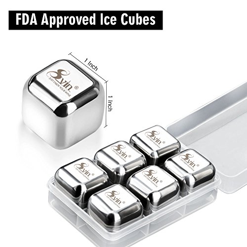 image for BEAUTING Stainless Steel Ice Cubes, Chilling Whiskey Stones Reusable I