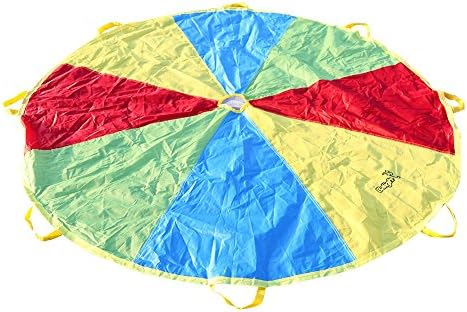Yayoshow Funchute 6 Foot Kids Parachute with Handles Game Toy for Kids Play