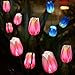 Outdoor Solar Garden Stake Lights, SOUBUN 2 Pack Waterproof Multi-Color Changing LED Solar Powered Decorative Lights with 8 Tulip Flower for Garden, Patio, Backyard (Pink and White)