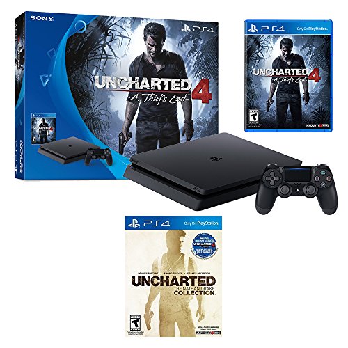 Playstation 4 Uncharted Series Classic Bundle (3 Items): Playstation 4 Slim 500GB Console, Uncharted: The Nathan Drake Collection Uncharted 4: A Thief's End