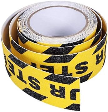 Warning Tape, SenSona Watch Your Step Non Skid Anti-Slip Safety Tape High Traction Safe Abrasive Grit Grip