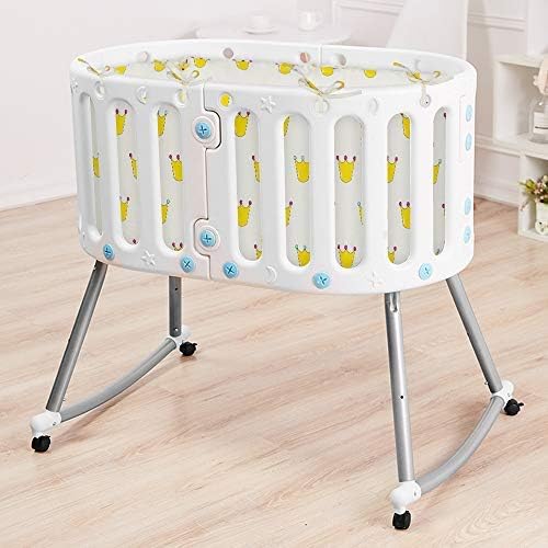 ZEHNHASE Baby Bed Bumper Crib Cot Pad Cotton,Small Crown Bed Guard Padded Bumper for Kids - Yellow and White