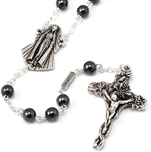 Our Lady of Fatima Rosary in antique silver plated finish by Ghirelli - 15073