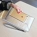YALUXE Women's Large Genuine Leather Zipper Pocket Purse Clutch Wallet with Wrist Strap Fit Iphone7s Plus Silver-Tone