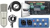 PreSonus AudioBox USB 96 Recording Bundle with Condenser Microphone Shockmount XLR Cable and Studio One Artist + Studio Magic Software (Interface Color May Vary in Blue or Black)