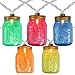 Set of 10 Multi-Color Mini Mason Jar Summer Garden Patio Lights - 7.5 ft White Wire