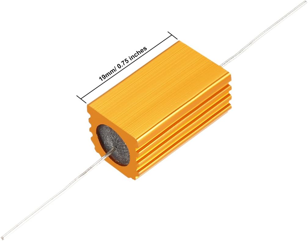 sourcingmap 2 Pcs Aluminum Case Resistor 5W 1 Ohm Wirewound for LED Replacement Converter 5W1RJ - Image 4