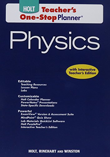 Holt Physics: Teacher's One-Stop Planner DVD-ROM