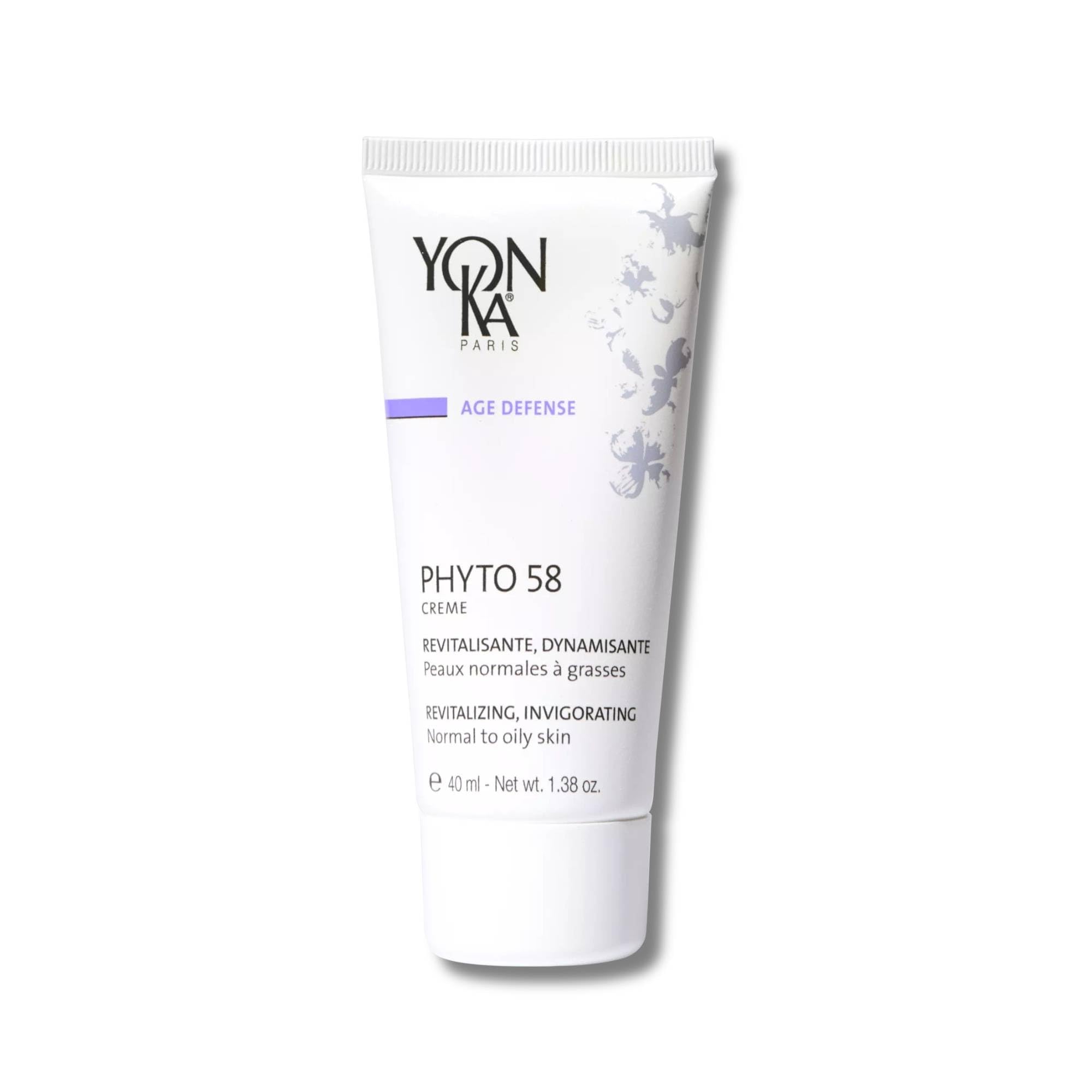 Phyto58 Yonka 40ml | Revitalising Night Cream for Normal to Oily Skin | Purifies, Regenerates and Brightens Tired Skin | Dermatologically Proven Efficacy | 90% Natural Ingredients