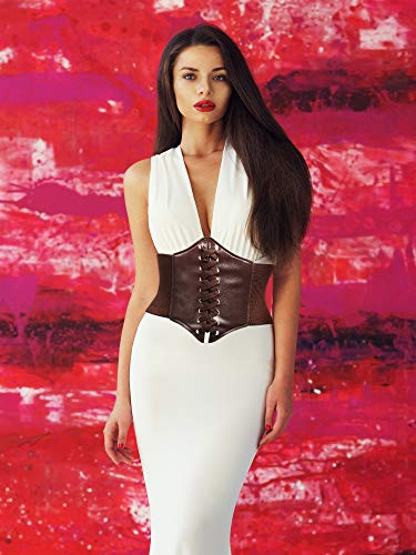 SATINIOR-2-Pezzi-Steampunk-Corsetto-Cintura-Retro-Larghezza-Corsetto-Cintura-Legata-Cintura-in-Vita-Elastica