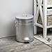 AMG and Enchante Accessories, Round Waste Bin, 5L Garbage Trash Can with Step Foot Pedal, WB07V GAL, Galvanized Steel