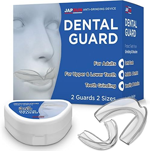 Japanese Line Dental Mouth Guard with Anti-Bacterial Case - Custom Moldable - Pack of 2 Big and Small - Bite Splints for Sleeping - BPA Free