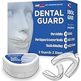 Japanese Line Dental Mouth Guard with Anti-Bacterial Case - Custom Moldable - Pack of 2 Big and Small - Bite Splints for Sleeping - BPA Free