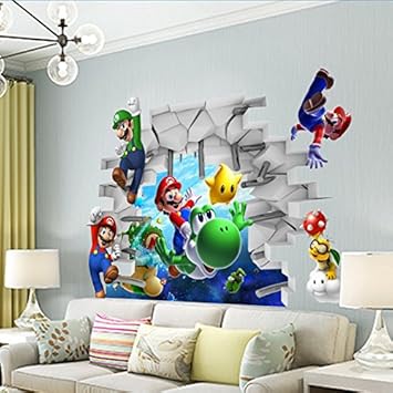Amazon Com Super Mario Bros Kids Removable Wall Sticker