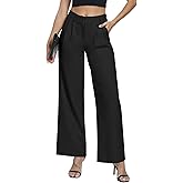 Hiverlay Womens Dress Pants Pleated Wide Leg Business Casual Trousers Dressy Palazzo Pants with Pockets
