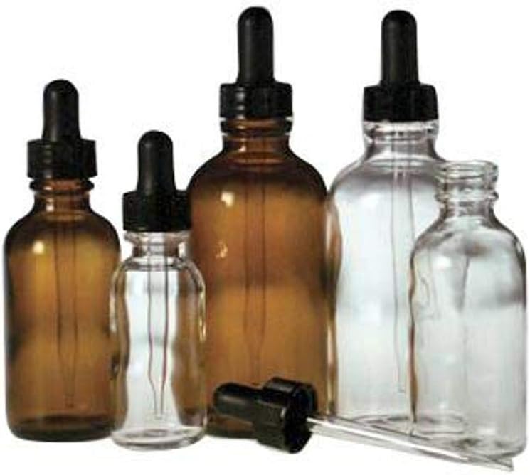 QorpakGLC-05727 Round Dropper Bottle with 20-400 Black Phenolic Glass Dropper Assembly, 120 mL, Amber (Pack of 24)