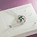 QIANSE White Gold Plated Necklace Pendant Made with Green SWAROVSKI Crystal