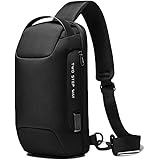 Anti-theft Sling Chest Bag Waterproof Crossbody Shoulder Bag Casual Daypack Rucksack with USB Charging Port for Men Women (bl