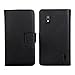 Nexus 4 Case iCoverCase Premium Leather [Card Slot] Wallet Case Kickstand Phone Shell [Book Flip] Cover for LG Google Nexus 4 E960 (Black)