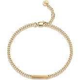 PAVOI 14K Gold Plated Lightweight Chain Bracelet | Curb Link and Cable Chain Bracelets for Women