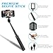 Selfie Stick, BlitzWolf Mini Extendable Bluetooth Selfie Stick with Remote for iPhone Android Smartphones(Black)