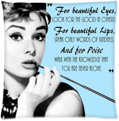 Amazon マークファッションカスタムオードリー ヘプバーン風引用符スロー枕カバー16 X 16枕カバーカバー 服 ファッション小物 通販