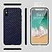 iPhone X Case,Luxury Silicone Slim Carbon Fiber Protective Shockproof Flexible TPU Bumper Full Body Thin Hybrid Drop Protection Anti-Slip Scratch Resistant Cover Cases Armor Apple iPhone X, Blue