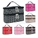 Kikole Double Layer Cosmetic Bag Travel Toiletry Cosmetic Makeup Bag Organizer With Mirror