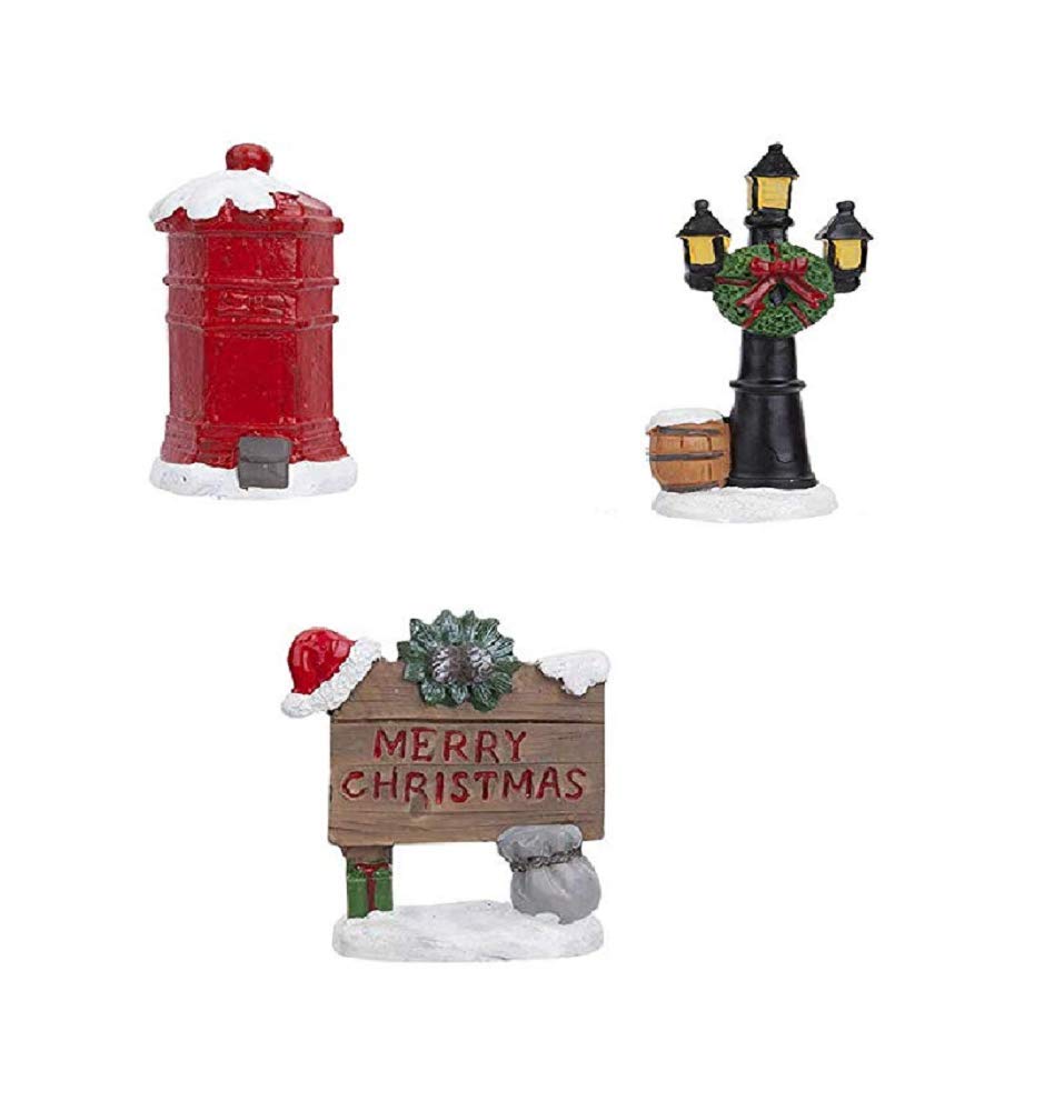 Balloonshop Christmas Fairy Garden Ornaments Postbox Merry