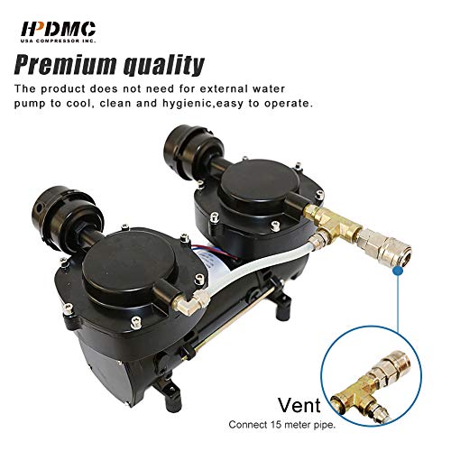 HPDMC 12V 160W Oilless Diaphragm Pump, Hookah Dive System Compressor
