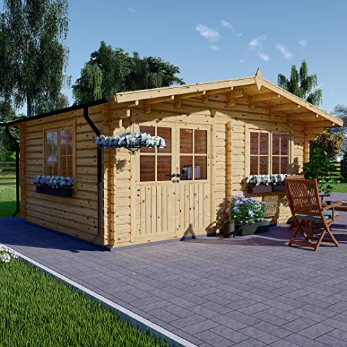 Chaletdejardin.fr Abri de Jardin en Bois Lille 19.9m² (5x4), 44mm d'épaisseur de Mur