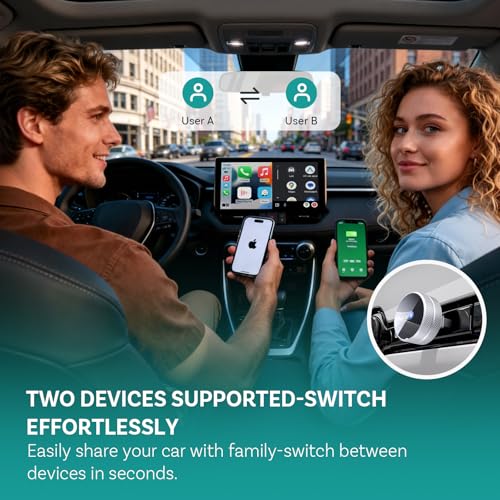 OTTOCAST Mini Tube 2026 Adaptador Inalámbrico para Apple CarPlay y Android Auto, Conexión Automática Plug & Play, WiFi 5 GHz Estable, Compatible con iPhone y Android, Carcasa Premium de Aluminio