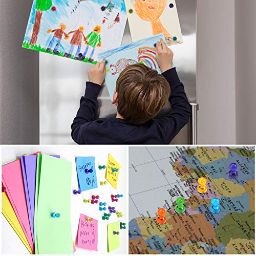 Kuyang 60 Pack Push Pin Magnets Fridge Magnets, 6 Assorted Colors 10 Magnets Each Color. Small Strong Magnets Whiteboard Magnets For Home, School, Classroom and Office Use