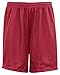 Badger Youth Elastic Waist Mesh Shorts, Cardinal, Medium