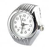YouYouPifa Silver Fashion Elegant Quartz Finger Ring Watch