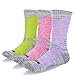 YUEDGE 3 Pairs Women's Cotton Cushion Crew Outdoor Sports Athletic Hiking Sock