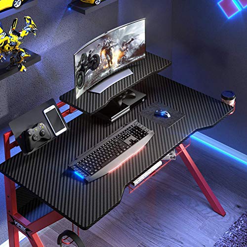 VIPEK Ergonomic Gaming Desk with Monitor Stand, 47 inch KShaped