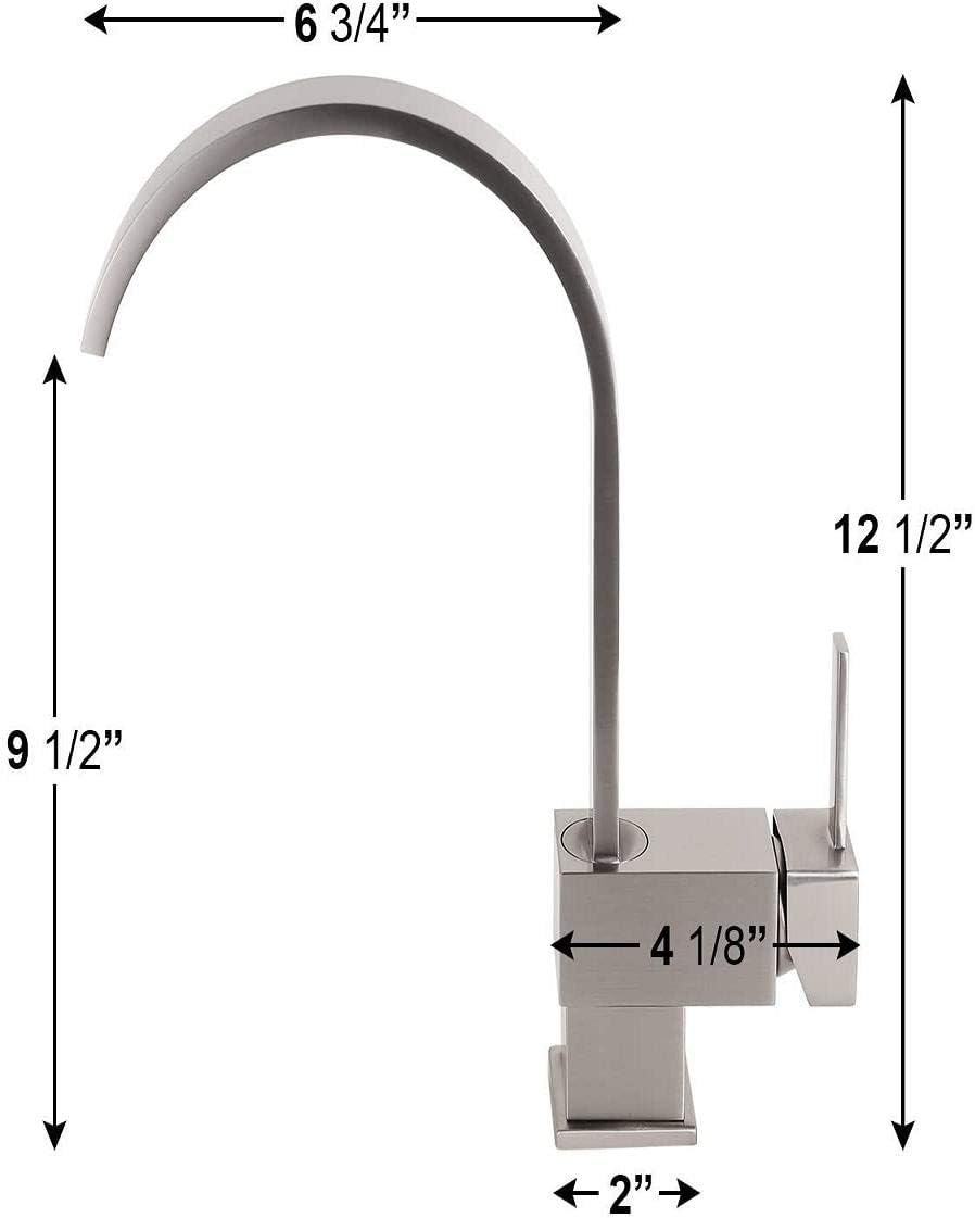 Yodel Swivel Head Modern Kitchen/Wet Bar Sink Faucet, Brushed Nickel - - 