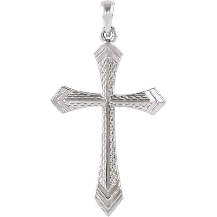 Platinum Cross Pendant 32x21mm Amazon.co.uk Jewellery