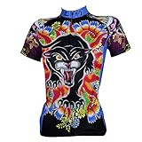 QinYing Animal Printing Floral Short Sleeve Bicycle Cycling Jersey for Women