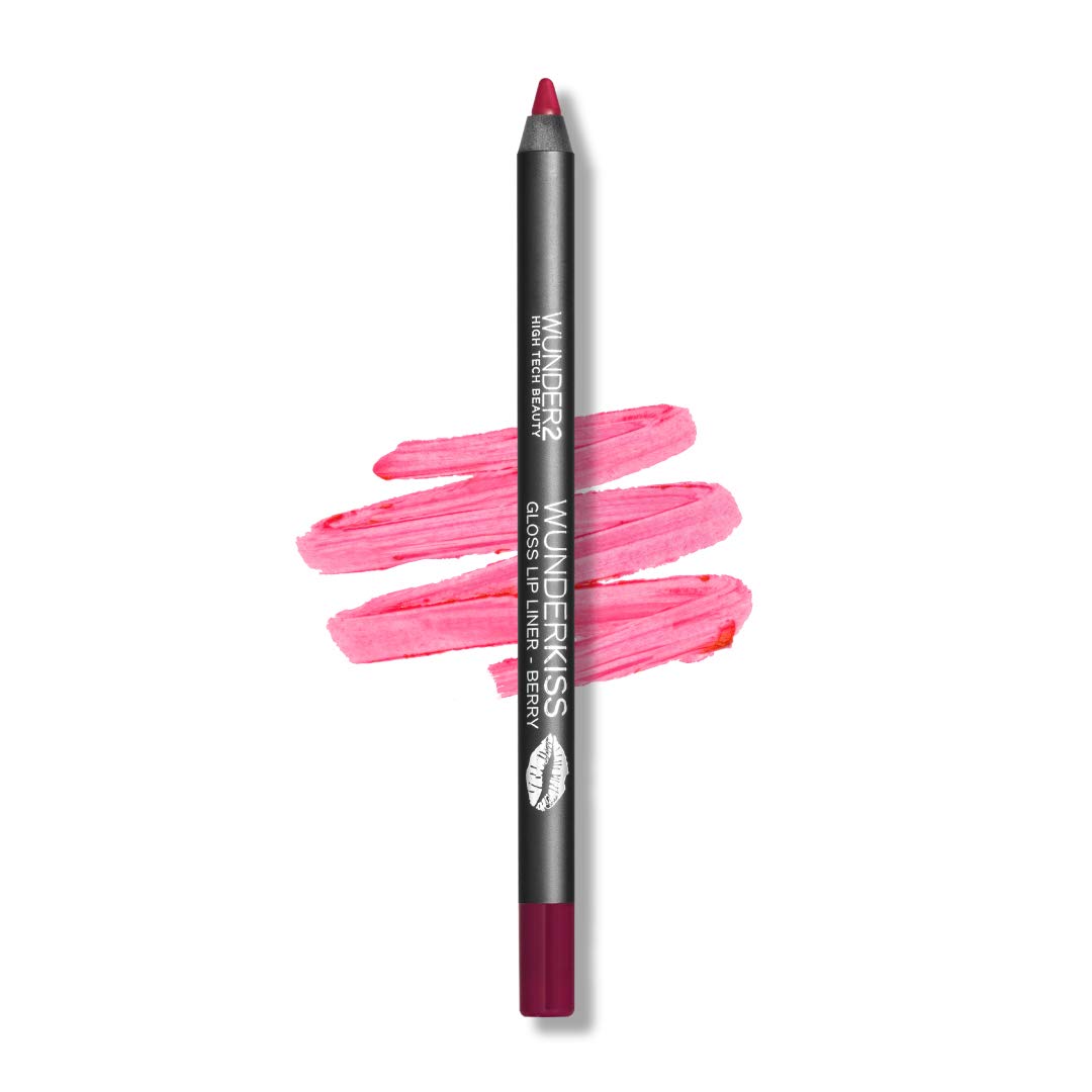 WUNDERBROW LIPS Makeup Gloss Lip Liner Pencil, Pink Long Lasting Glossy, Berry, 1 count