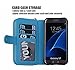 S7 Wallet Case, Magnetic Detachable S7 Wallet Purse Hynice Samsung Galaxy S7 Leather Folio Flip Slim Case with Zipper Credit Card Slots, Card Holder, Wrist Strap Wallet for Women Men(Lichi-Blue)