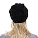QUEENFUR Winter Cap for Women - Warm Wool Hat Cashmere Caps Knit Solid Beanies Hats (Black)