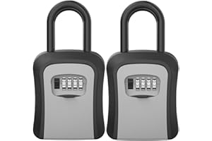 Key Lock Box, Lockboxes for Realtors, Made of Metal Weatherproof 4-Digit Combination Key Lockbox Portable Wall Mounted & Hang